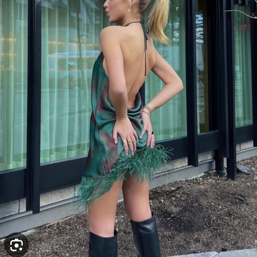 Halter Feather Dress